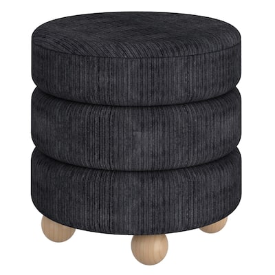 Modern Fabric Round Ottoman