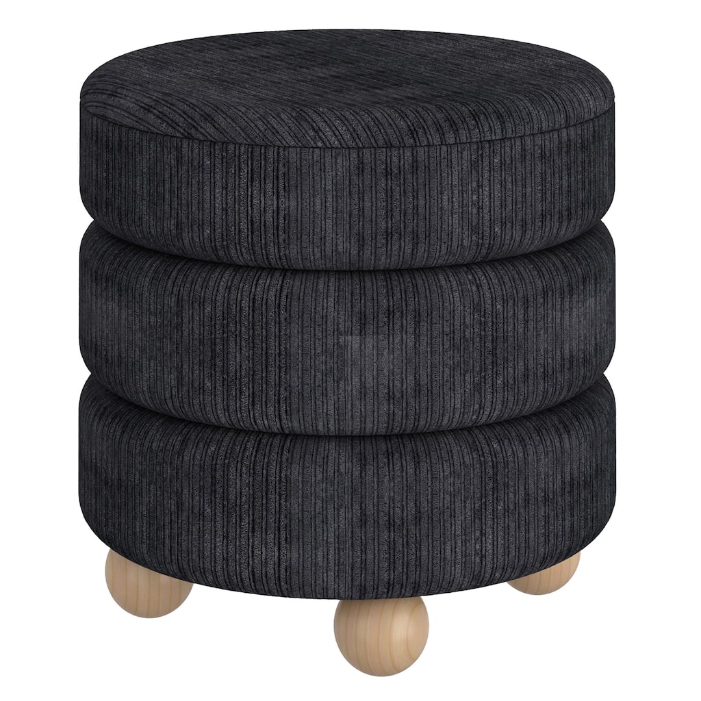 Modern Fabric Round Ottoman