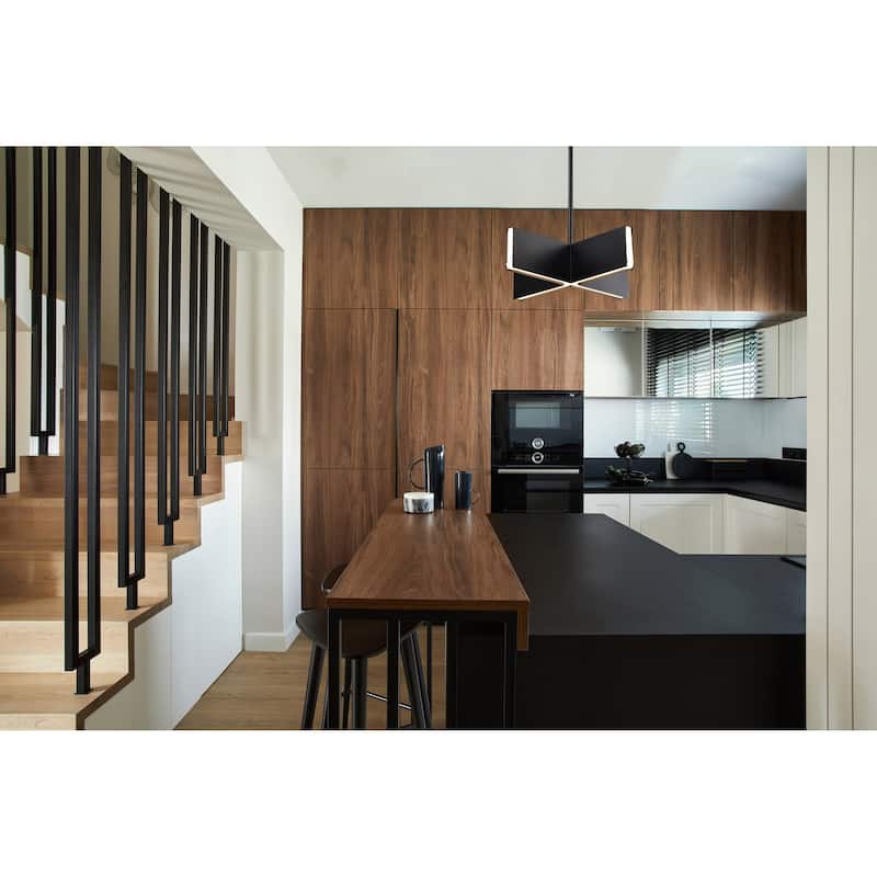 Blaine 16 Inch LED Pendant Matte Black Acrylic Lens - Matte Black