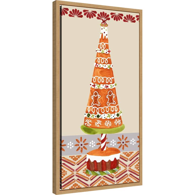 Gingerbread Wonderland II by Melissa Wang (14 x 27 in.), Framed Canvas Wall Art Print - Sylvie Natural