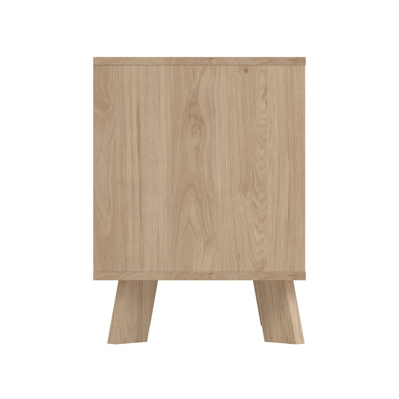 Porch & Den Ikast 2 Drawer Nightstand, Jackson Hickory/White