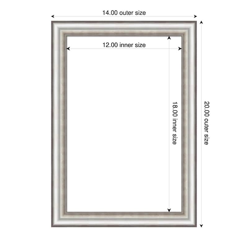 Amanti Art Salon Silver Narrow Framed Dry Erase Magnetic Board - 14 x 20 in