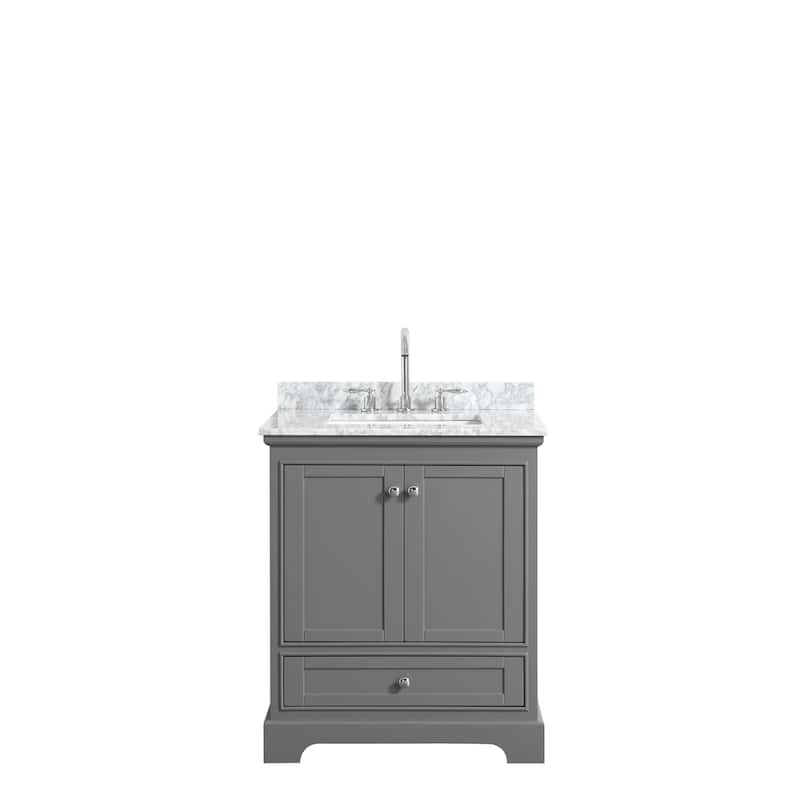 Deborah 30-inch Dark Gray Single Vanity, Square Sink, No Mirror