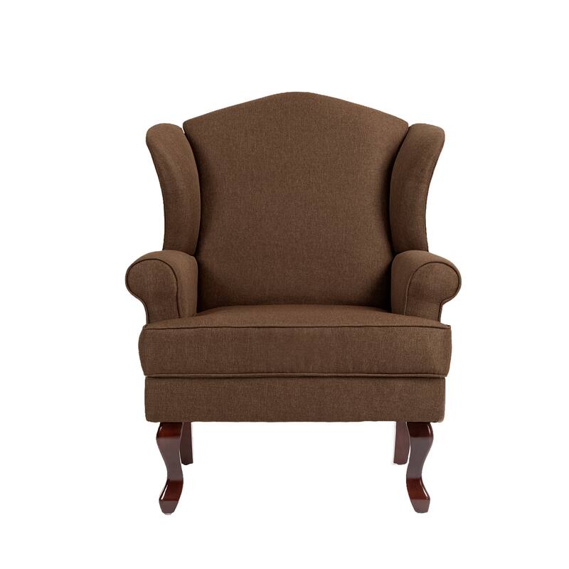 2 Set Traditional Rolled Arm Wing Back Accent Chair