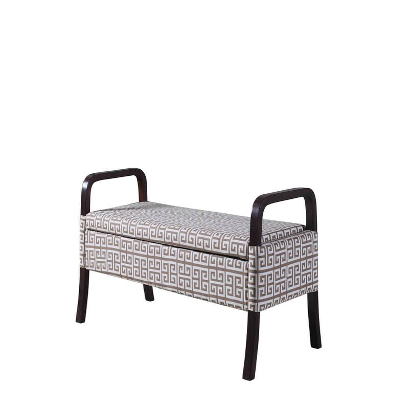 Modern Harvest Neutrals Wooden Storage Bench with Handles