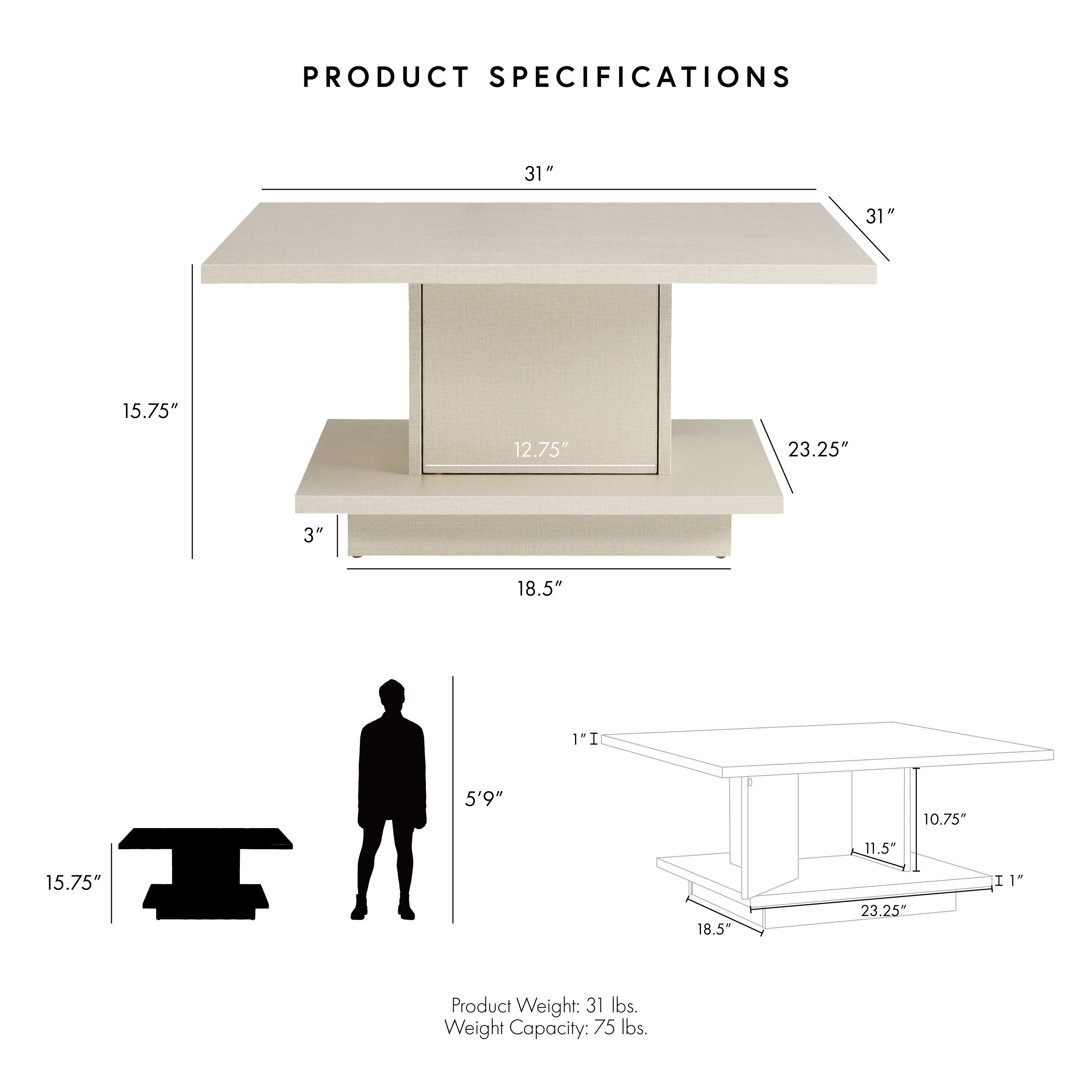 Strick & bolton ross outlet unique pagoda coffee table