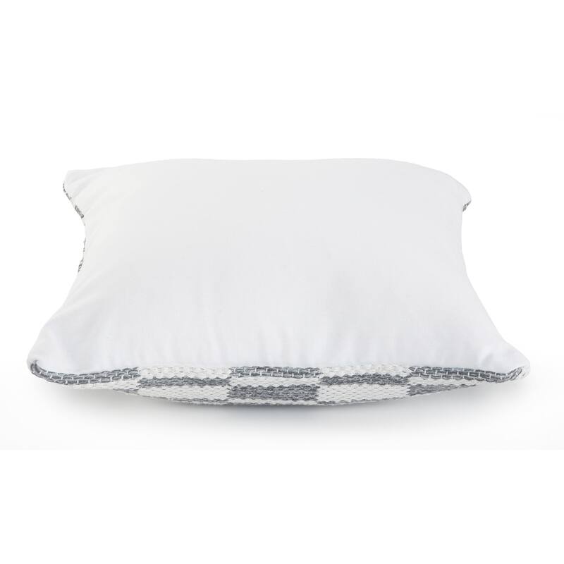 HomeRoots 18" X 18" Gray And White 100% Cotton Geometric Zippered Pillow