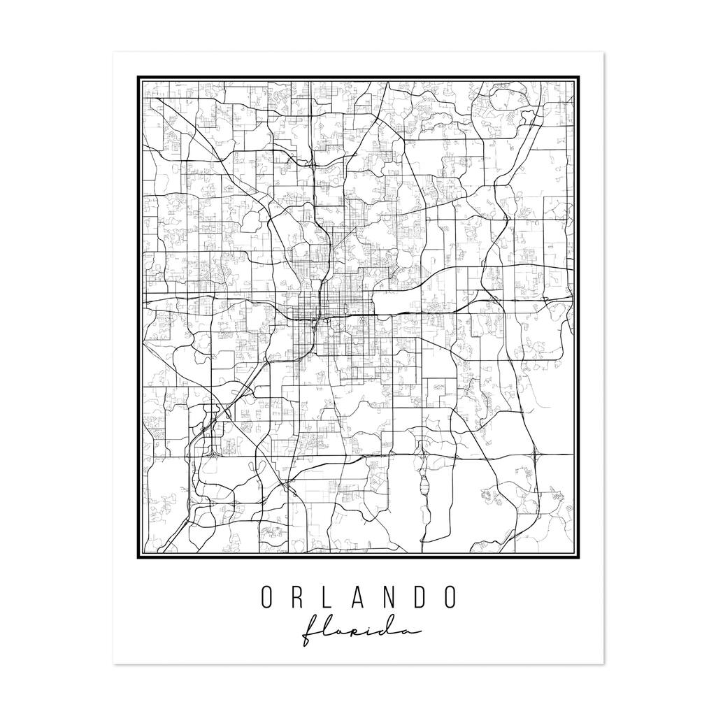 Orlando Florida Orlando Florida Street Map Maps Art Print/Poster