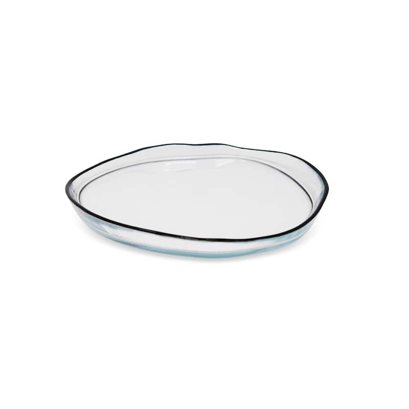 Set of 4 Organic Shaped Plates with Black Sides - Side Plate