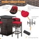 preview thumbnail 2 of 5, 5 PCS Outdoor Rattan Bar Set Patio Bar Furniture with Cushions Stools