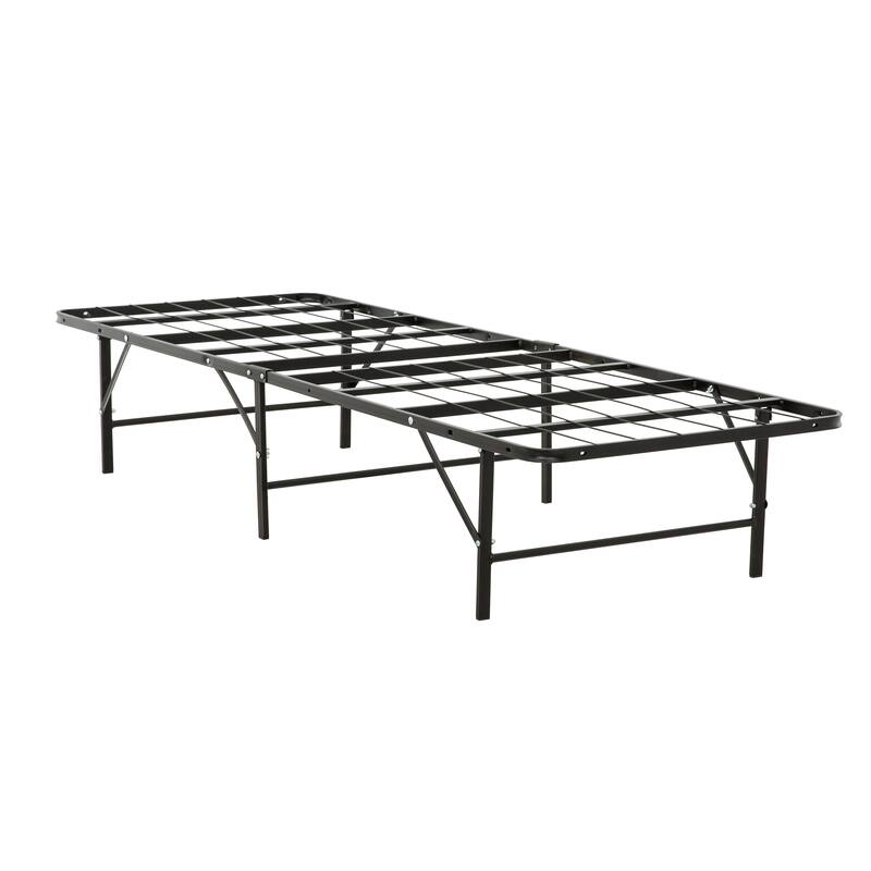 Twin-XL Metal Platform Bed Frame with Under-Bed Storage, Black - Black