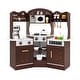 preview thumbnail 1 of 5, Corner Wooden Play Kitchen with Slide and Coffee Machine for Kids - 41" x 12" x 37" Kitchens
