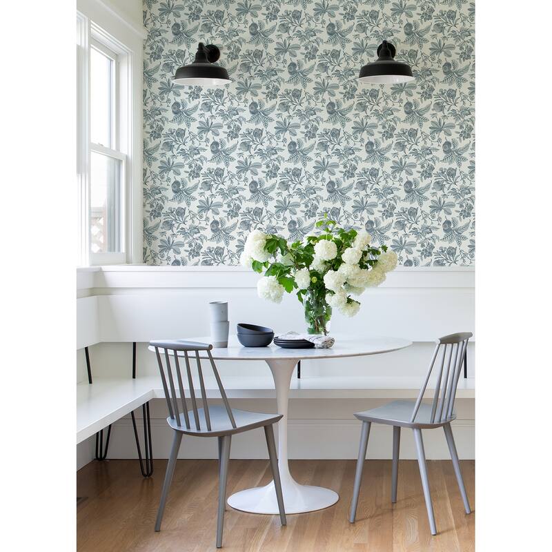A-Street Prints Cecilia Light Blue Fruit Wallpaper