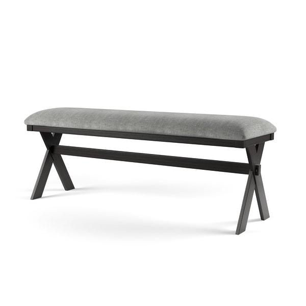 Shop Furniture of America Marl Transitional Black Fabric Dining Bench