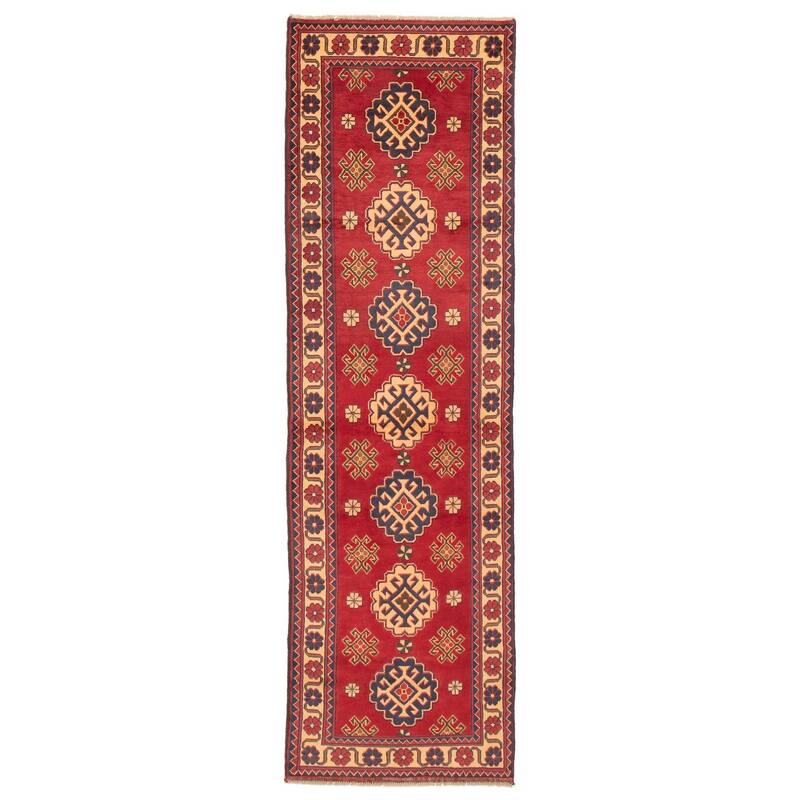 ECARPETGALLERY Hand-knotted Kargahi Red Wool Rug - 2'10 x 9'5 - Red - 2'10 x 9'5