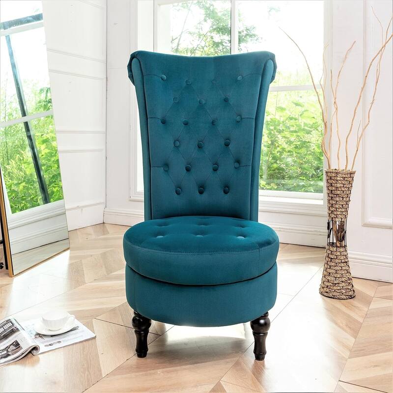 Gosser 20" Wide Velvet High Back Vanity Chair