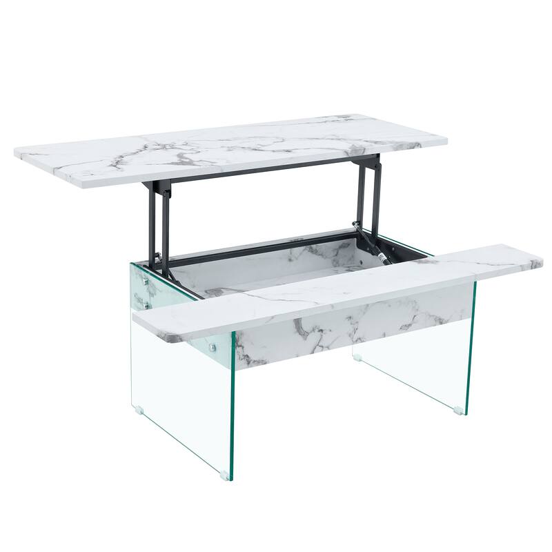 43.3-inch Coffee Table with Height-Adjustment Function