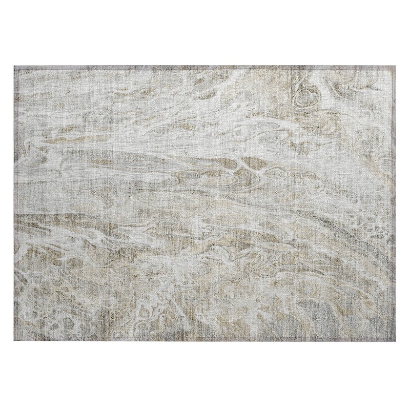 Machine Washable Indoor/ Outdoor Chantille Abstract Modern Rug