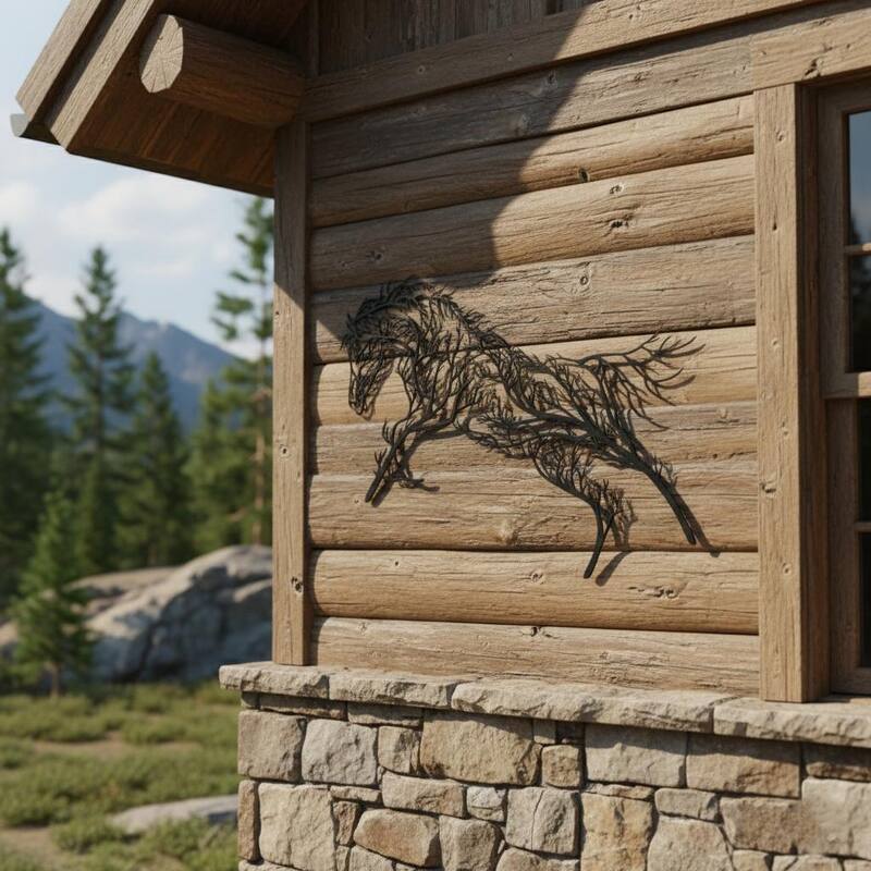 Tree Horse Metal Wall Decor for Home and Outside