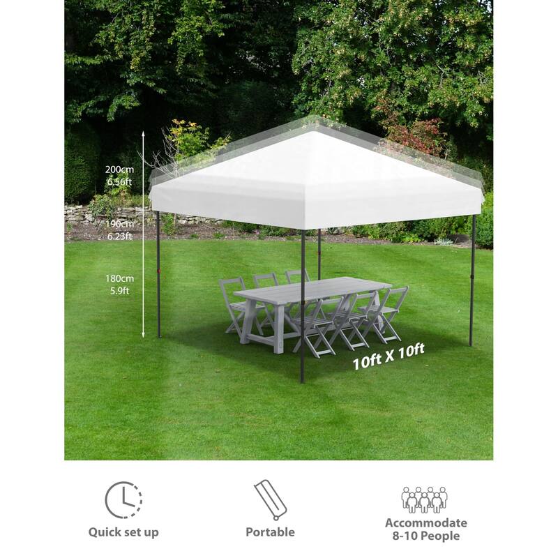 10x10 Feet Instant Pop-Up Canopy Tent, 1 Removable Sidewalls - 10*10Ft