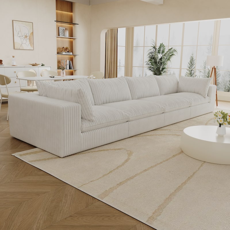 Corduroy Deep Seat Modular Sofa with Removable Down Fill Cushions