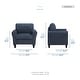 preview thumbnail 5 of 49, Fremont & Park Diboli Chenille 3-Piece Living Room Set - Wood Finish Exposed Feet