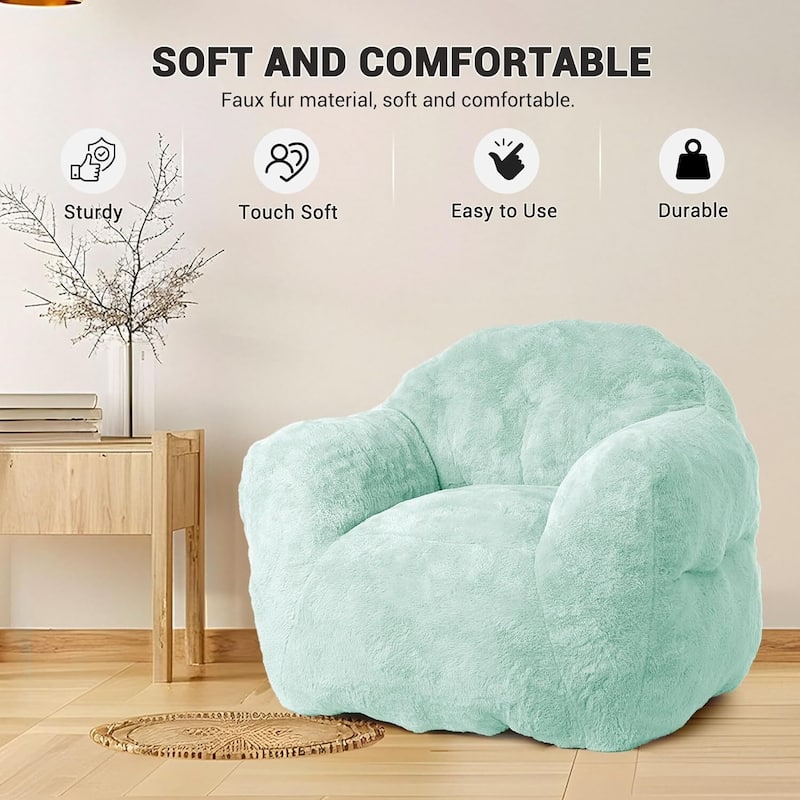 Extra Large Pre-Filled Light Green Bean Bag Chair Sofa for Living Room Bedroom