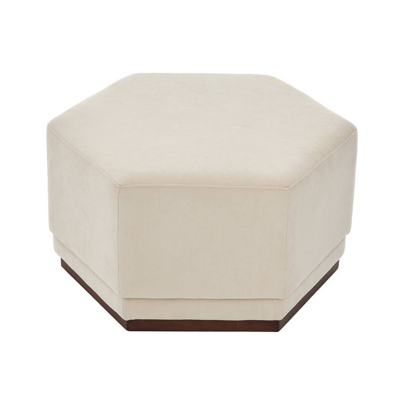 Christopher Knight Home - Nova Hexa Modern Upholstered Ottoman/ Foot Stool with Wooden Base