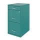preview thumbnail 3 of 2, Space Solutions 18" Deep 3 Drawer Metal Organizer File Cabinet, Teal