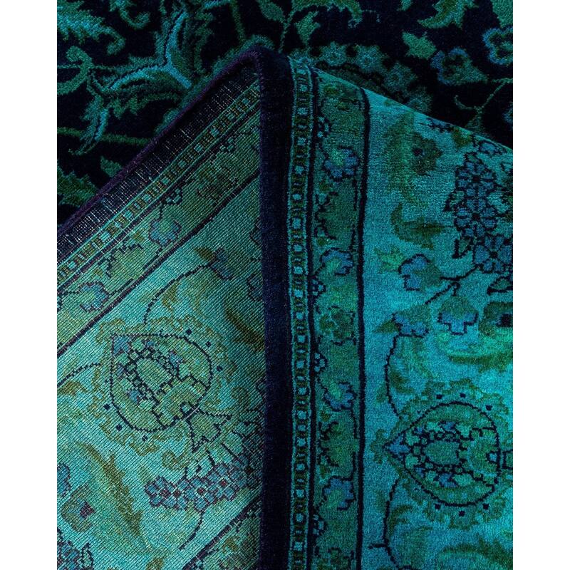 Overdyed, One-of-a-Kind Hand-Knotted Area Rug - Purple - 6' 1" x 9' 2"