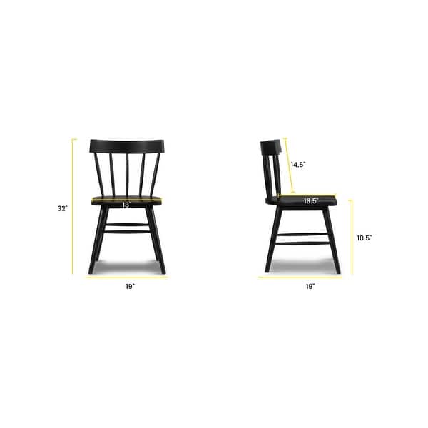 dimension image slide 1 of 2, Poly & Bark Hava Dining Chair - Solid Oak Wood with Spindle-Back