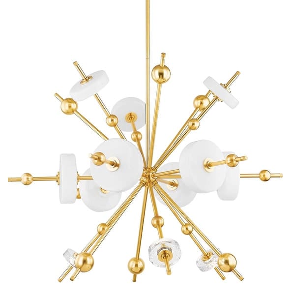 slide 2 of 5, Hudson Valley Lighting 8145 Maynard 45" Wide LED Sputnik Chandelier Aged Brass