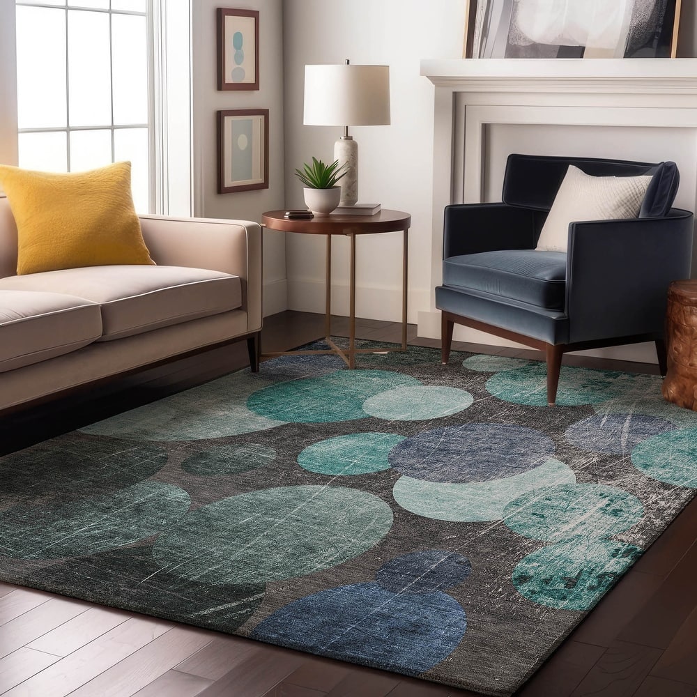 Premium Washable Super Soft Contemporary Bubbles Mayfield Rug