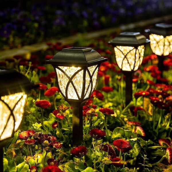 Solar Lights Outdoor Waterproof, 6 Pack LED Solar Garden Lights