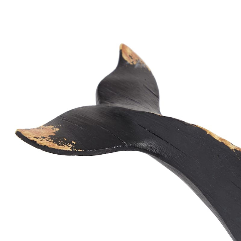 Polystone Whale Handmade Decorative Sculpture - Black - Roche River Decor