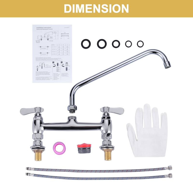 WOWOW Minimalist Bridge-Style Desk-Mounted Dual-Handle Faucet