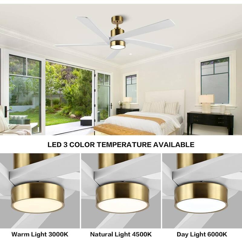 AeroBlade 54" 5-Blade 6-Speed Ceiling Fan with LED Light