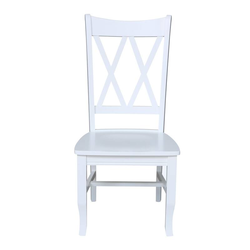 Double X-Back Solid Wood Chairs - Set of 2