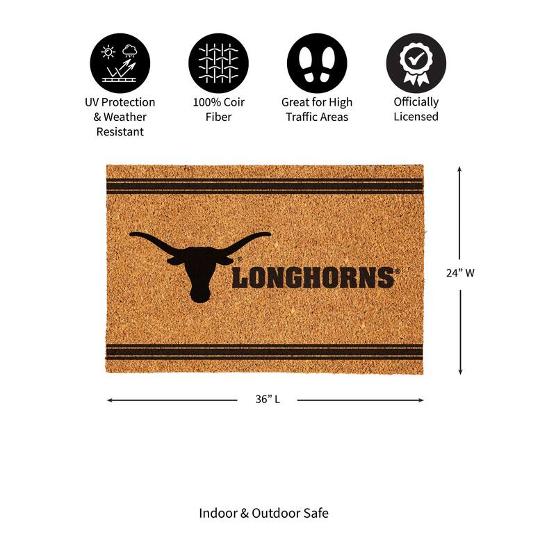 University of Texas Monochrome Indoor/Outdoor Coir Door Mat