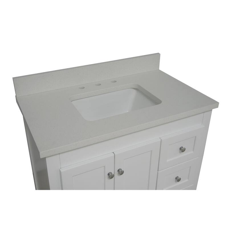 KitchenBathCollection Abbey 36" Bathroom Vanity with Quartz Top