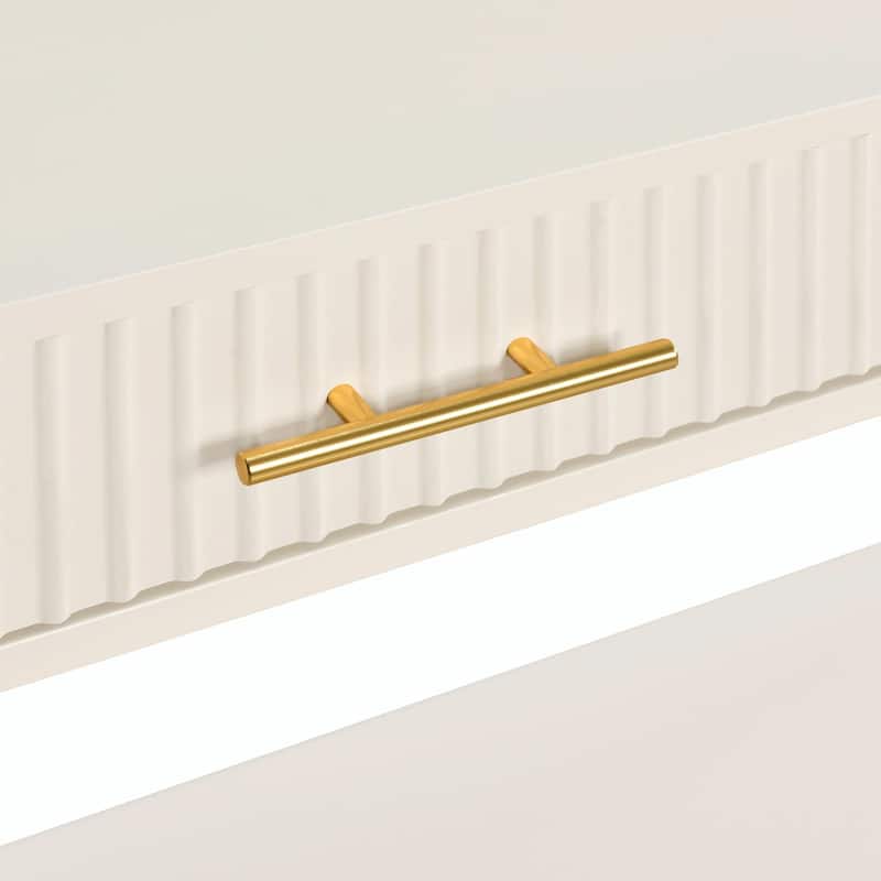 High-Quality Entryway Console Table with Vertical Stripe Drawers