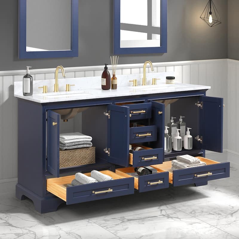 Blossom Copenhagen 60" Bathroom Vanity with Marble Top & Ceramic Sink