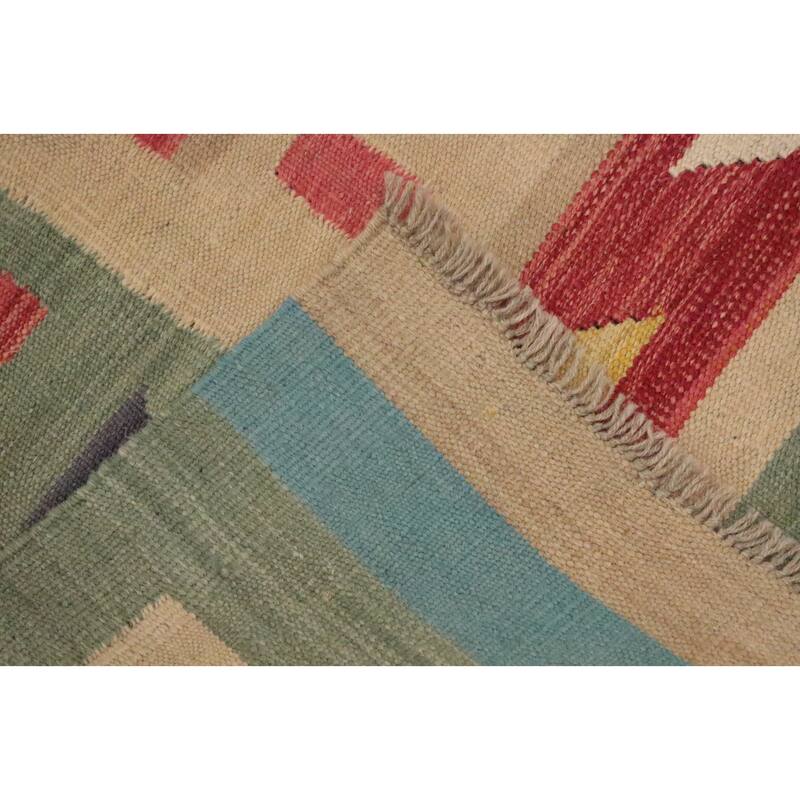 Hand Woven Oriental 100% Wool Carpet Southwestern Tribal Navy Blue & Blues Kilim Area Rug - 12' 11'' X 9' 8''
