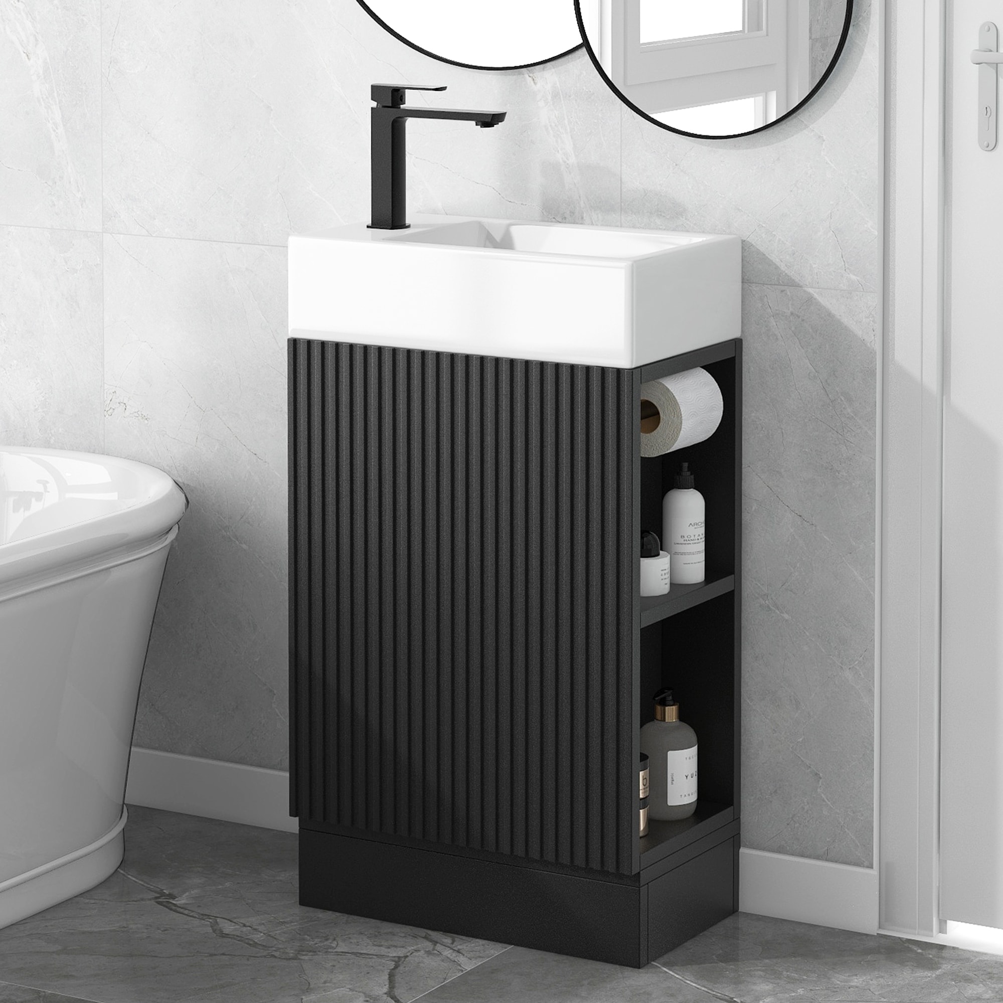 GDFStudio - Amelia Compact Space-Saving Bathroom Vanity