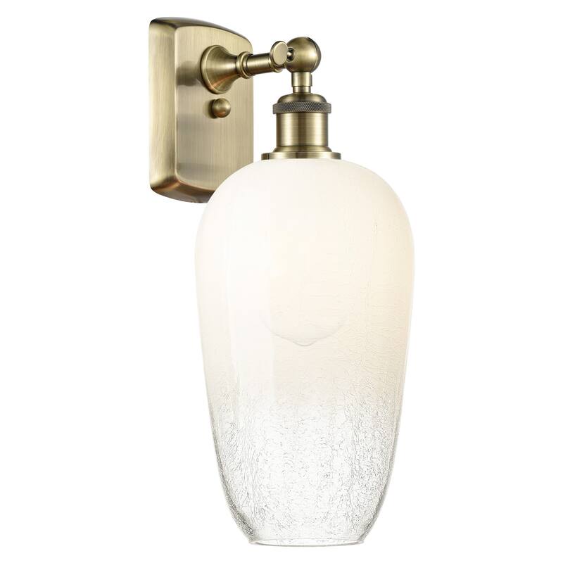 Innovations Lighting 516-1W-16-7 Brookhaven Flute Sconce Brookhaven - Antique Brass / Opal