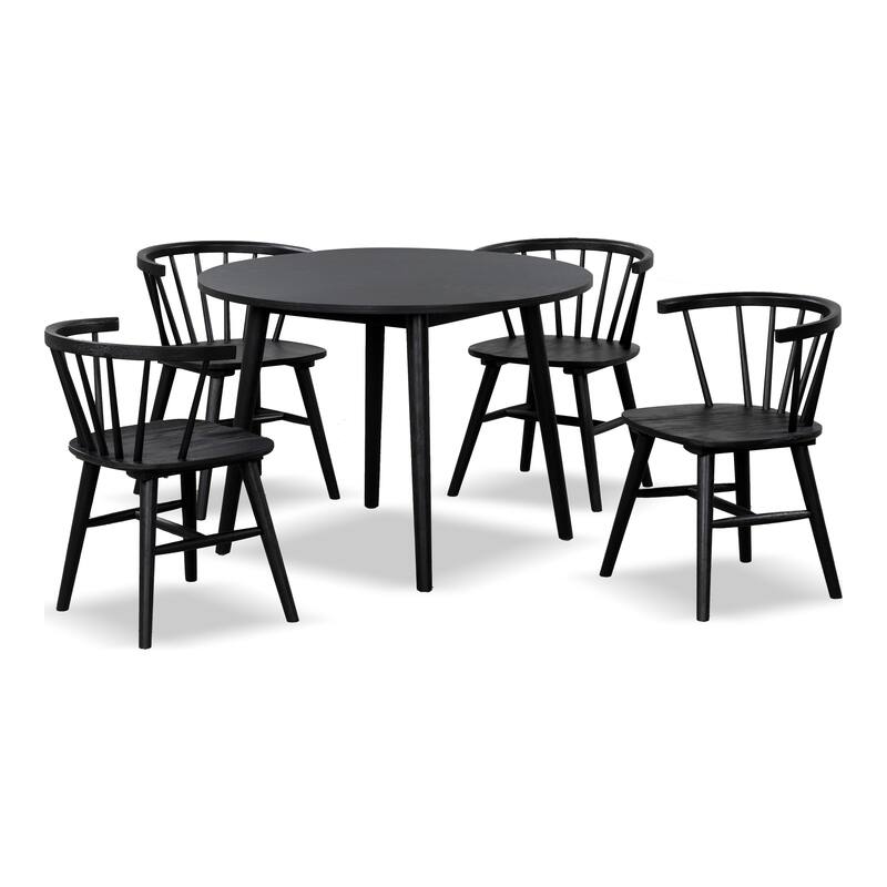 Furniture of America Galgary Mid-Century Modern 5-Piece Round Wooden Dining Table Set