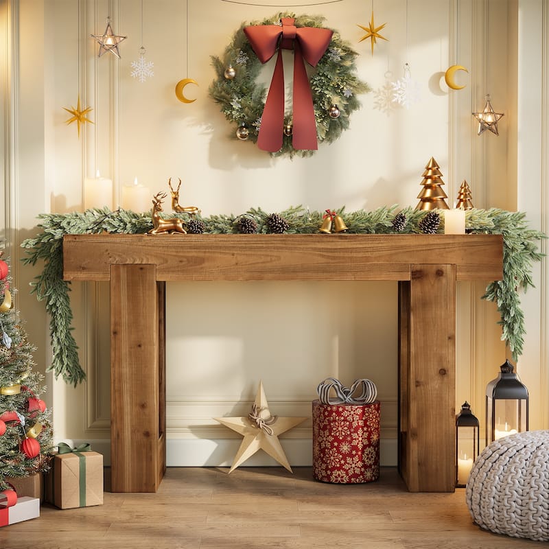 Wooden Console Table, Sofa Table for Behind Couch, Entryway, Hallway Living Room - WarmBrown