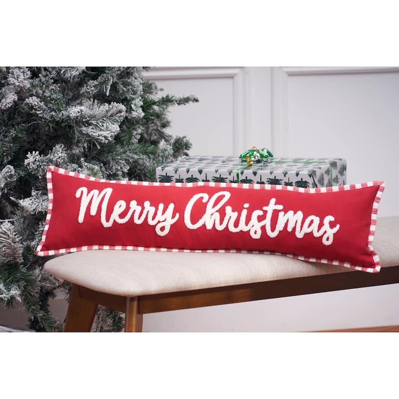 Merry Christmas Stripe Pillow