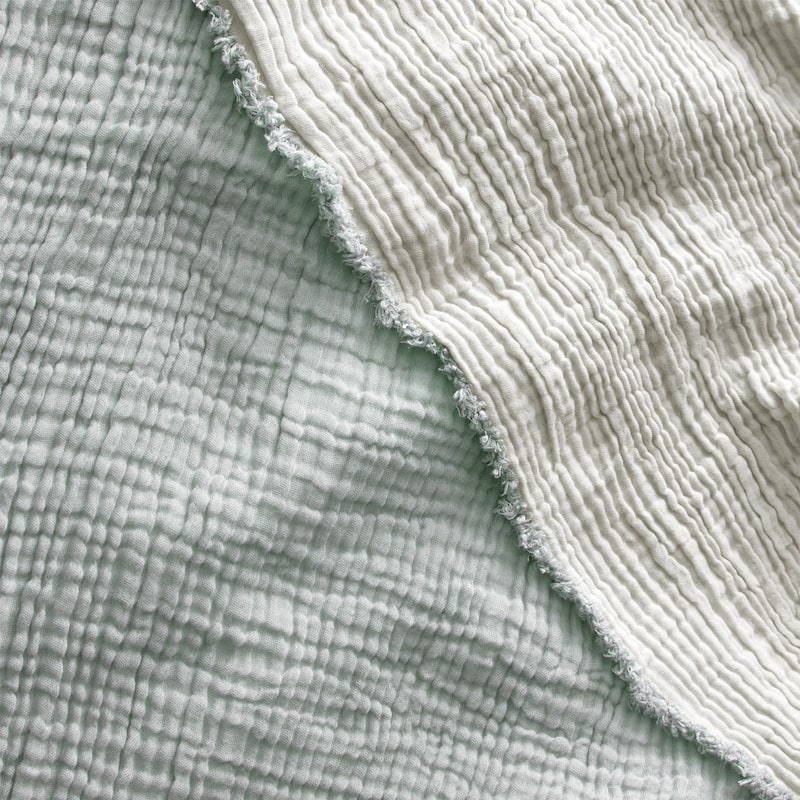 Truly Soft Two-Toned Organic Throw Blanket - Green
