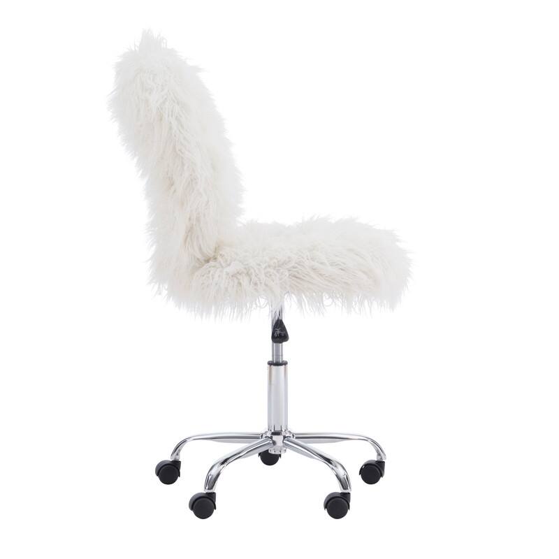 Clara Faux Fur Armless Office Chair